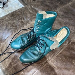 Justin lace up roper goat tying ranch boots